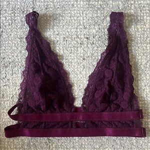 Free People Lace Bralette in Rich Purple